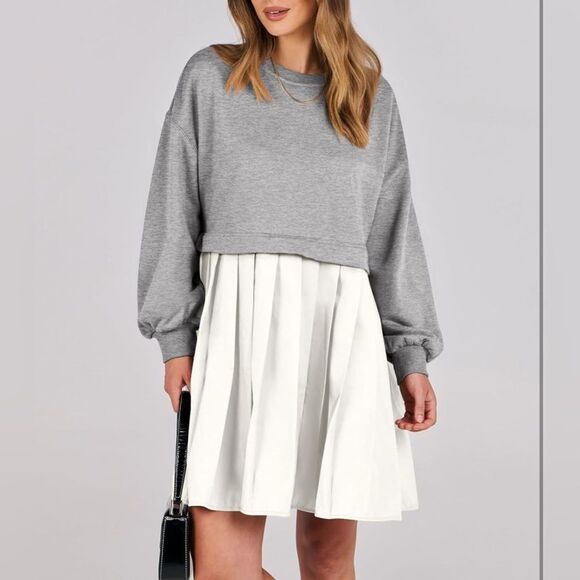 Anrabess Sweatshirt Pleated Dress size Large New - Picture 4 of 13